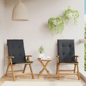 Reclining Patio Chairs with Cushions 2 pcs Solid Teak Adjustable Lounge Chair for Outdoor Relaxation, Foldable Patio Furniture with Soft Cushions for Lawn, Garden, Poolside, Beach