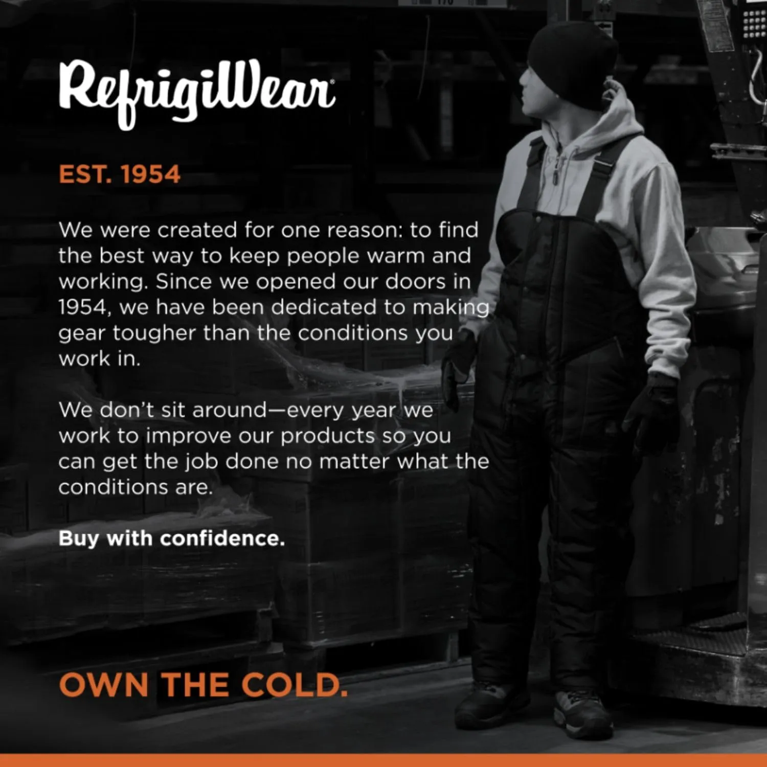 RefrigiWear Iron-Tuff Insulated High Bib Overalls, 50F Extreme Cold Protection