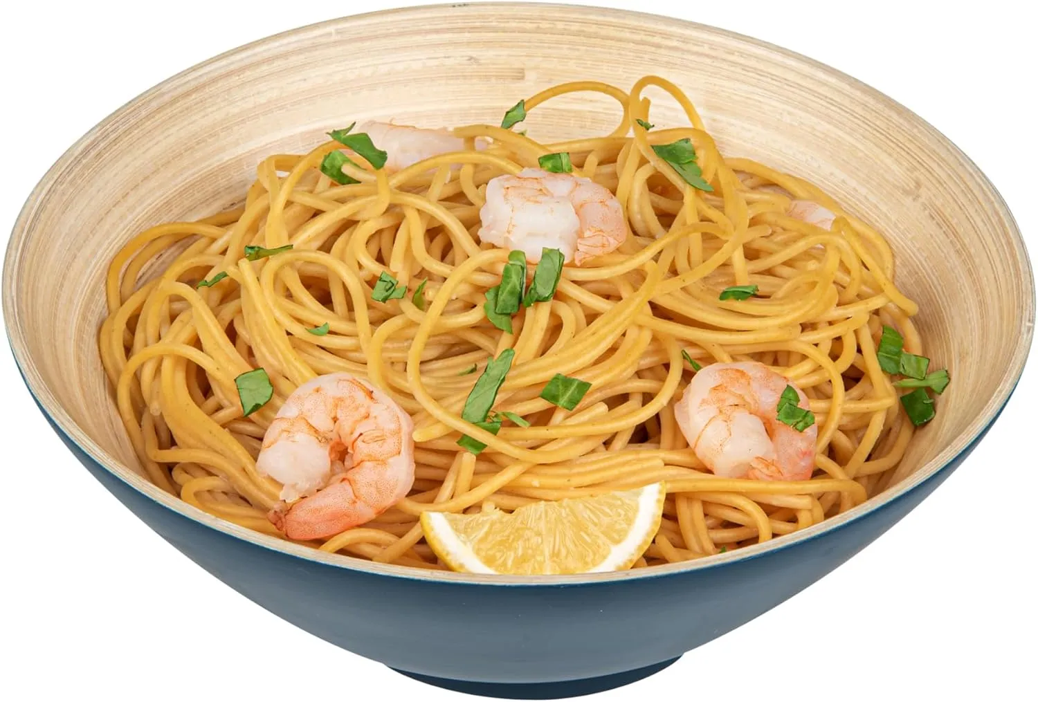Restaurantware - Bambuddha 29 Ounce Bamboo Salad Bowl, 1 Heavy-duty Serving Bowl - Sustainable, Reusable, Blue Bamboo Bamboo Tableware, For Serving Salads, Noodles, And Pasta