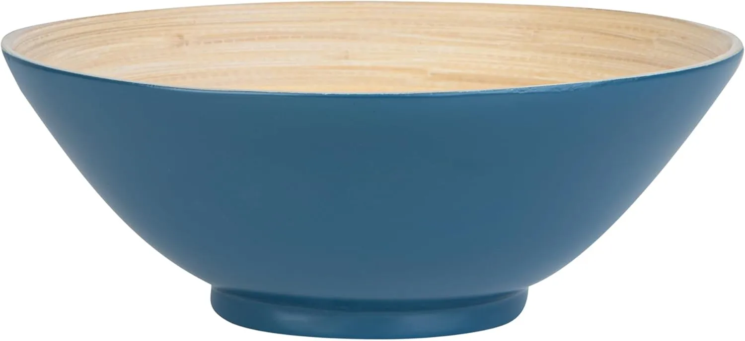 Restaurantware - Bambuddha 29 Ounce Bamboo Salad Bowl, 1 Heavy-duty Serving Bowl - Sustainable, Reusable, Blue Bamboo Bamboo Tableware, For Serving Salads, Noodles, And Pasta