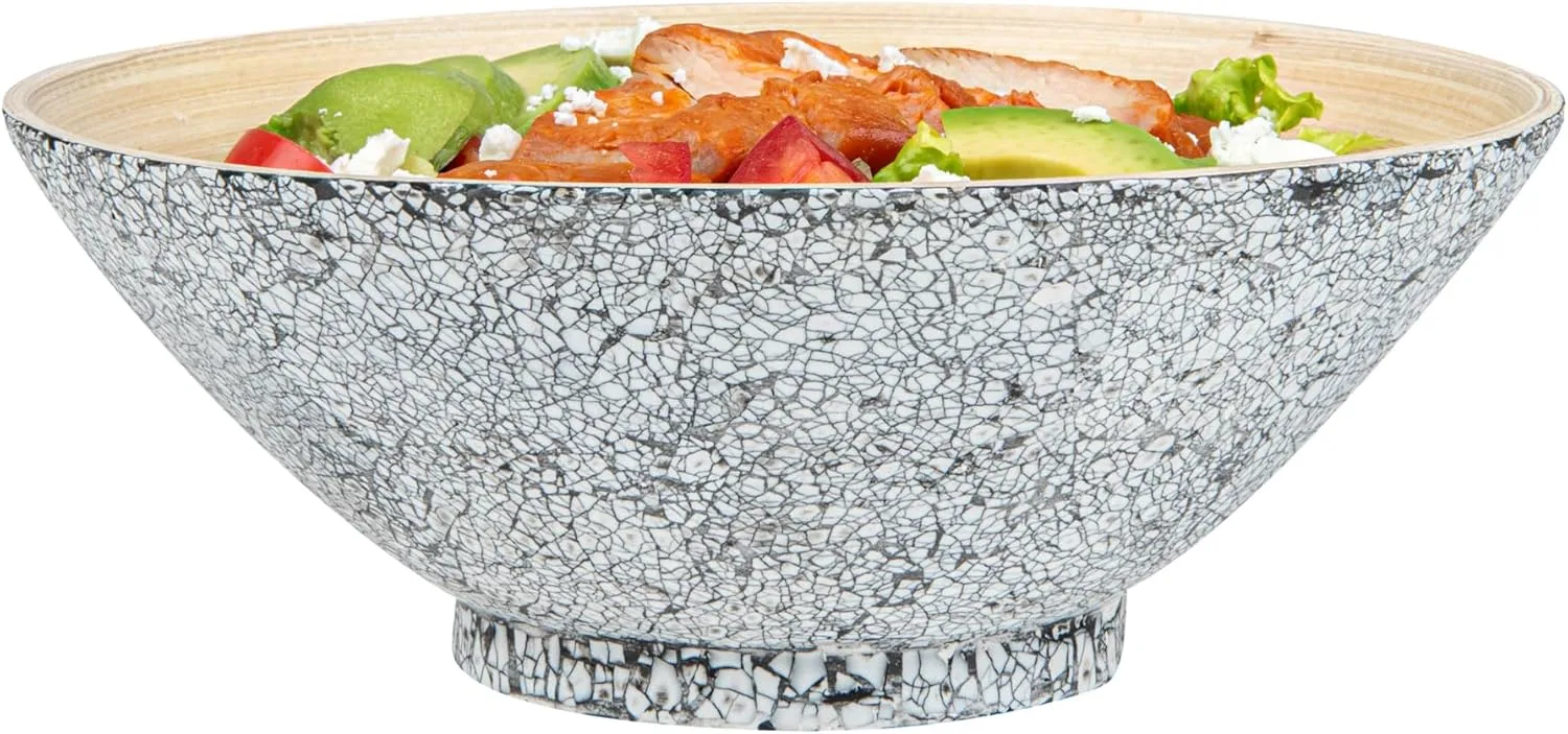 Restaurantware - Bambuddha 29 Ounce Bamboo Salad Bowl, 1 Heavy-duty Serving Bowl - Sustainable, Reusable, Gray Bamboo Bamboo Tableware, For Serving Salads, Noodles, And Pasta