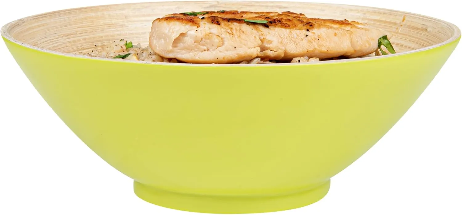 Restaurantware - Bambuddha 29 Ounce Bamboo Salad Bowl, 1 Heavy-duty Serving Bowl - Sustainable, Reusable, Green Bamboo Bamboo Tableware, For Serving Salads, Noodles, And Pasta, RWB0637G