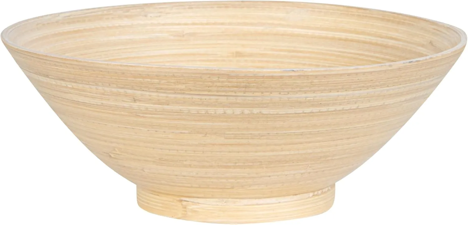 Restaurantware - Bambuddha 29 Ounce Bamboo Salad Bowl, 1 Heavy-Duty Serving Bowl - Sustainable, Reusable Tableware for Salads, Noodles, and Pasta, Natural, RWB0637K
