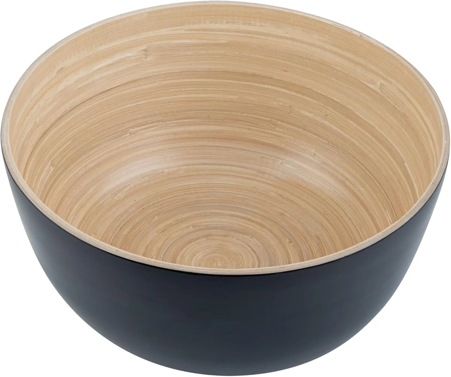 Restaurantware-Bambuddha 30 Ounce Large Salad Bowl, 1 Heavy-duty Round Salad Bowl - Sustainable, Reusable, Black Bamboo Serving Bowl, For Serving Salads, Fruits, And Appetizers