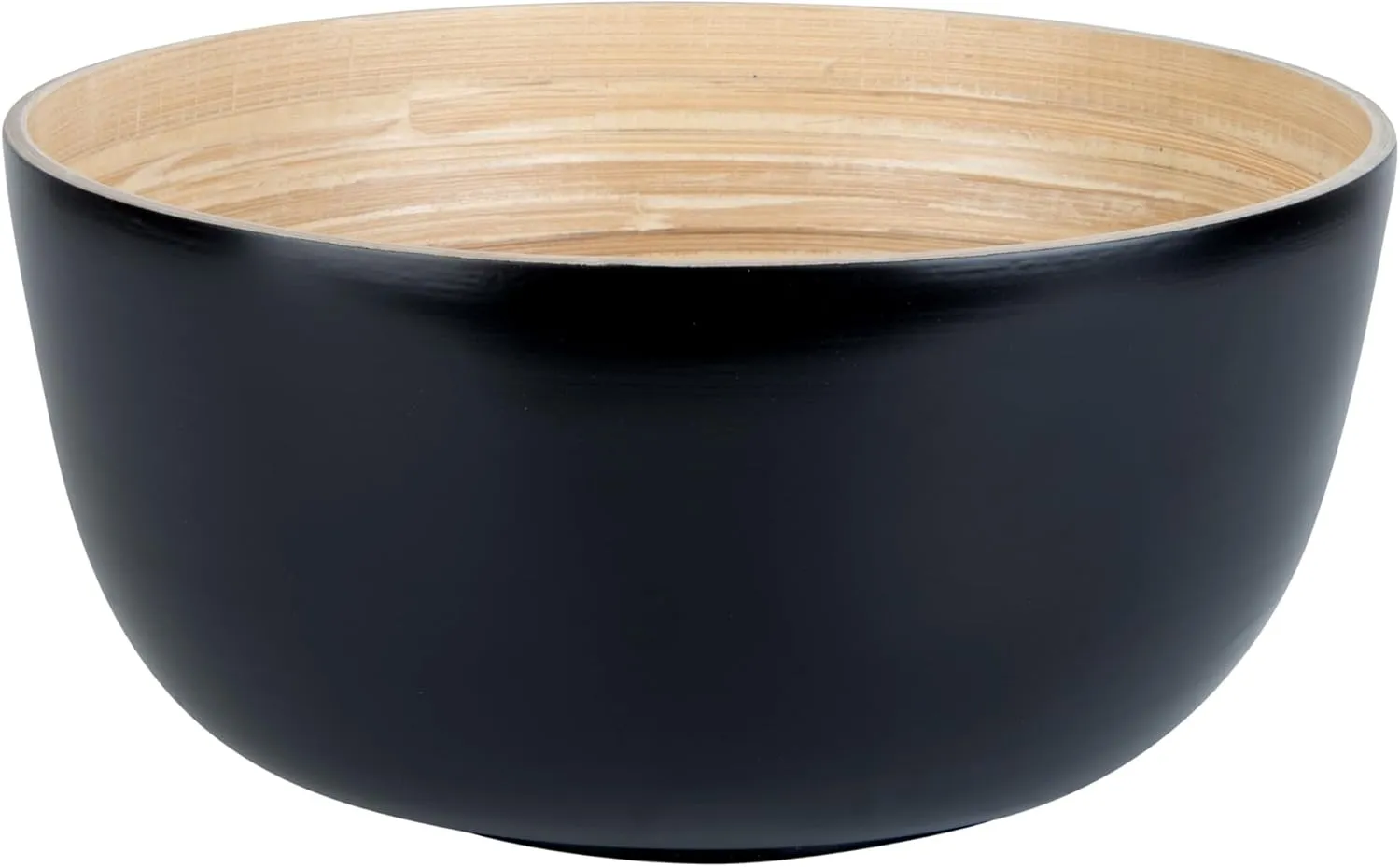 Restaurantware-Bambuddha 30 Ounce Large Salad Bowl, 1 Heavy-duty Round Salad Bowl - Sustainable, Reusable, Black Bamboo Serving Bowl, For Serving Salads, Fruits, And Appetizers