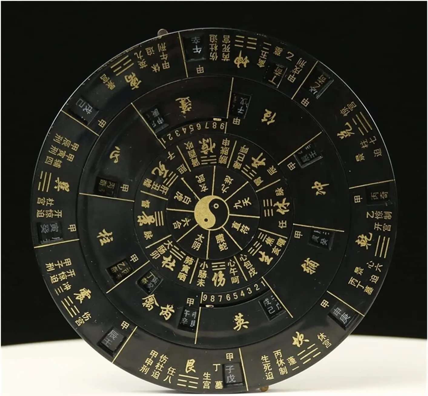 Retro Compass,Feng Shui Compass,Feng Shui Compass Qi Men Dunjia Compass Live Disk I Ching Revitalizing Turntable Carrying Feng Shui Disk High-Precision Comprehensive Five Elements Bagua Odd Chinese
