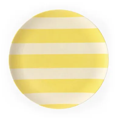 Reusable Bamboo Striped Dinner Plates (Set of 4)