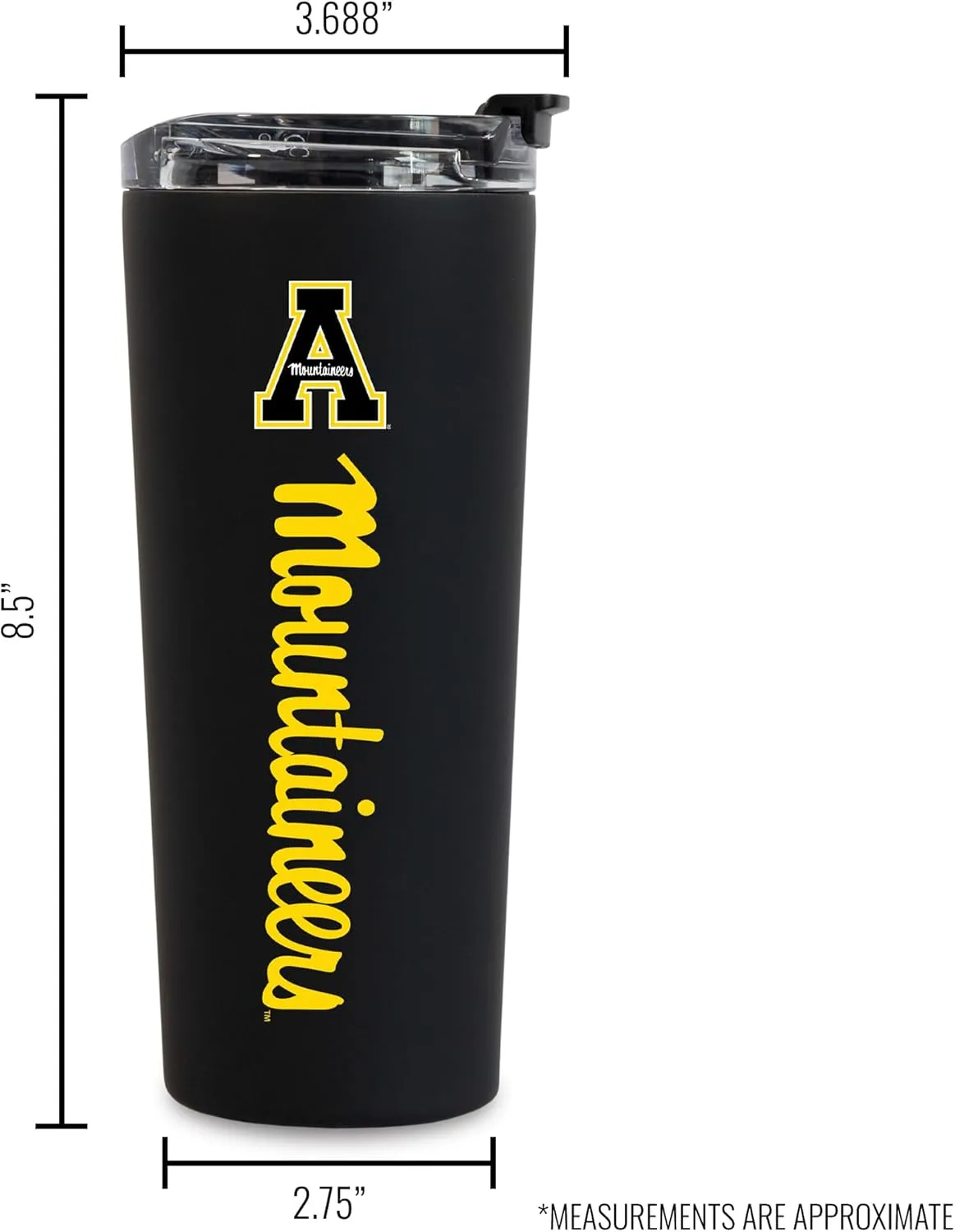 Rico Industries NCAA 24oz Stainless Steel Tumbler with Lid and Dual Functioning Lid (Sip or Use Straw)