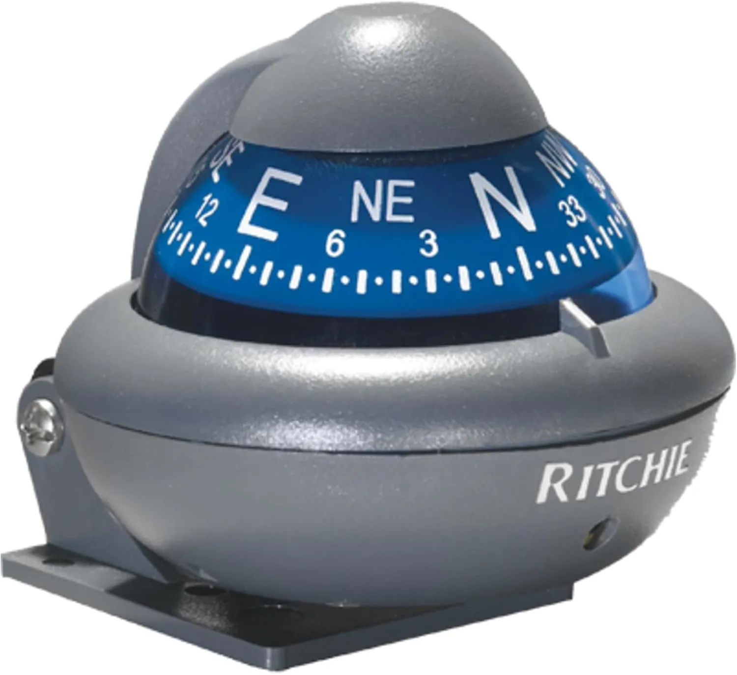 Ritchie Compasses Compass, Automotive, 2" Dial, Grey