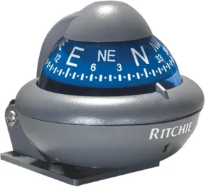 Ritchie Compasses Compass, Automotive, 2" Dial, Grey