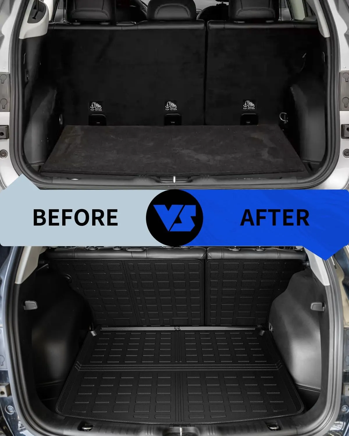 Rongtaod Floor Mats Compatible with 2017-2025 Jeep Compass Floor Mats Trunk Mat Cargo Mat Cargo Liner Back Seat Cover Protector 2024 Compass Accessories (Trunk Mat Backrest Mats Floor Mats)