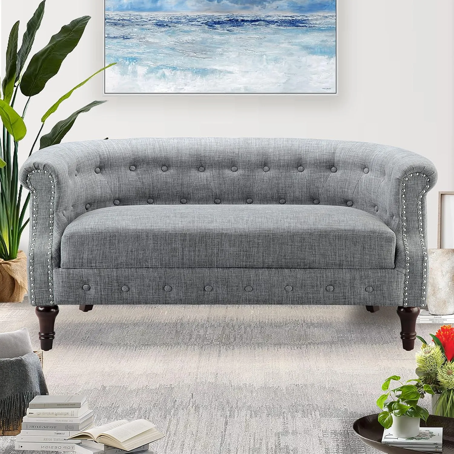 Rosevera Loveseat Sofa for Living Room - Long Couch in a Box - Love Seat Furniture - Small Area Couches