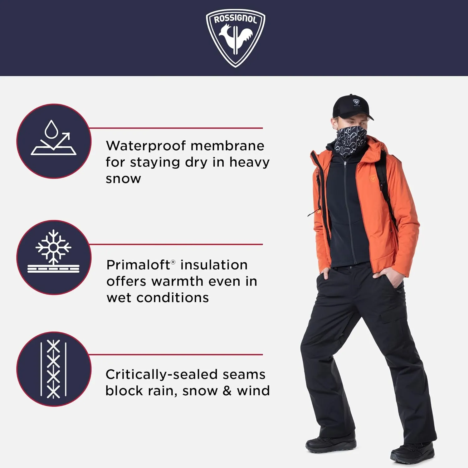 Rossignol Relax Pants - Insulated Men’s Snow Pants - Waterproof Ski Pants for Men