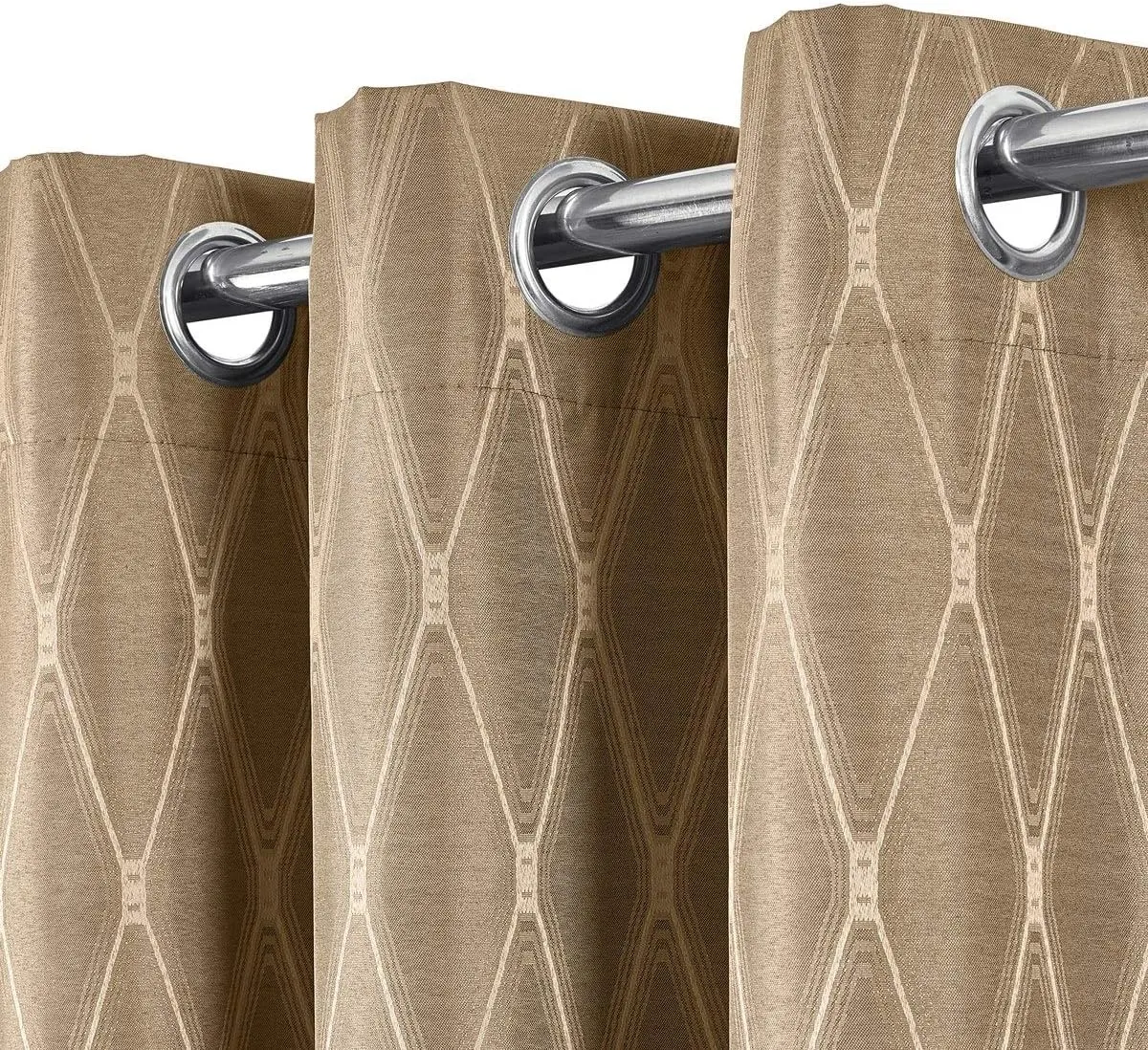 Royal Tradition Victoria 108-Inch Wide x 96-Inch Long, Jacquard Thermal Insulated, Set of 2 Blackout Curtains, Taupe
