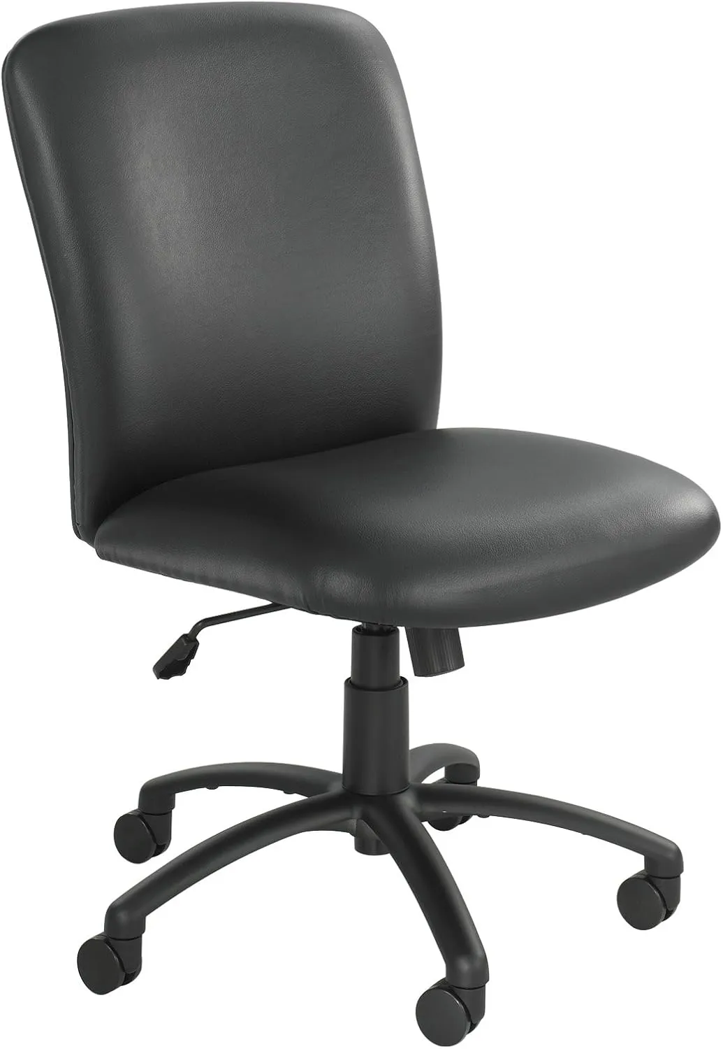 Safco Products High Back Big and Tall Swivel Desk Task Office Chair, 27" W x 30-1/4"D x 40-3/4-44-3/4" H, 500 lbs. Weight Capacity, for Professional or Home, Black Vinyl