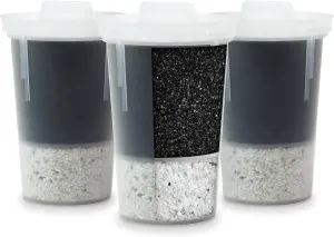 Santevia MINA Alkaline Water Filter Value Pack | 3-Pack At Home Water Pitcher Filter Adds Minerals and Makes Alkaline Water | Chlorine and Lead Water Filter| Made In North America