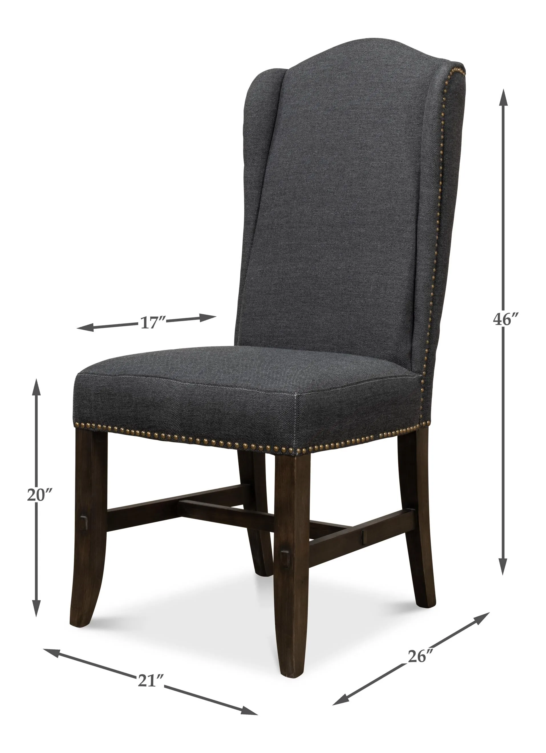 Sarreid Black High Back Dining Chair
