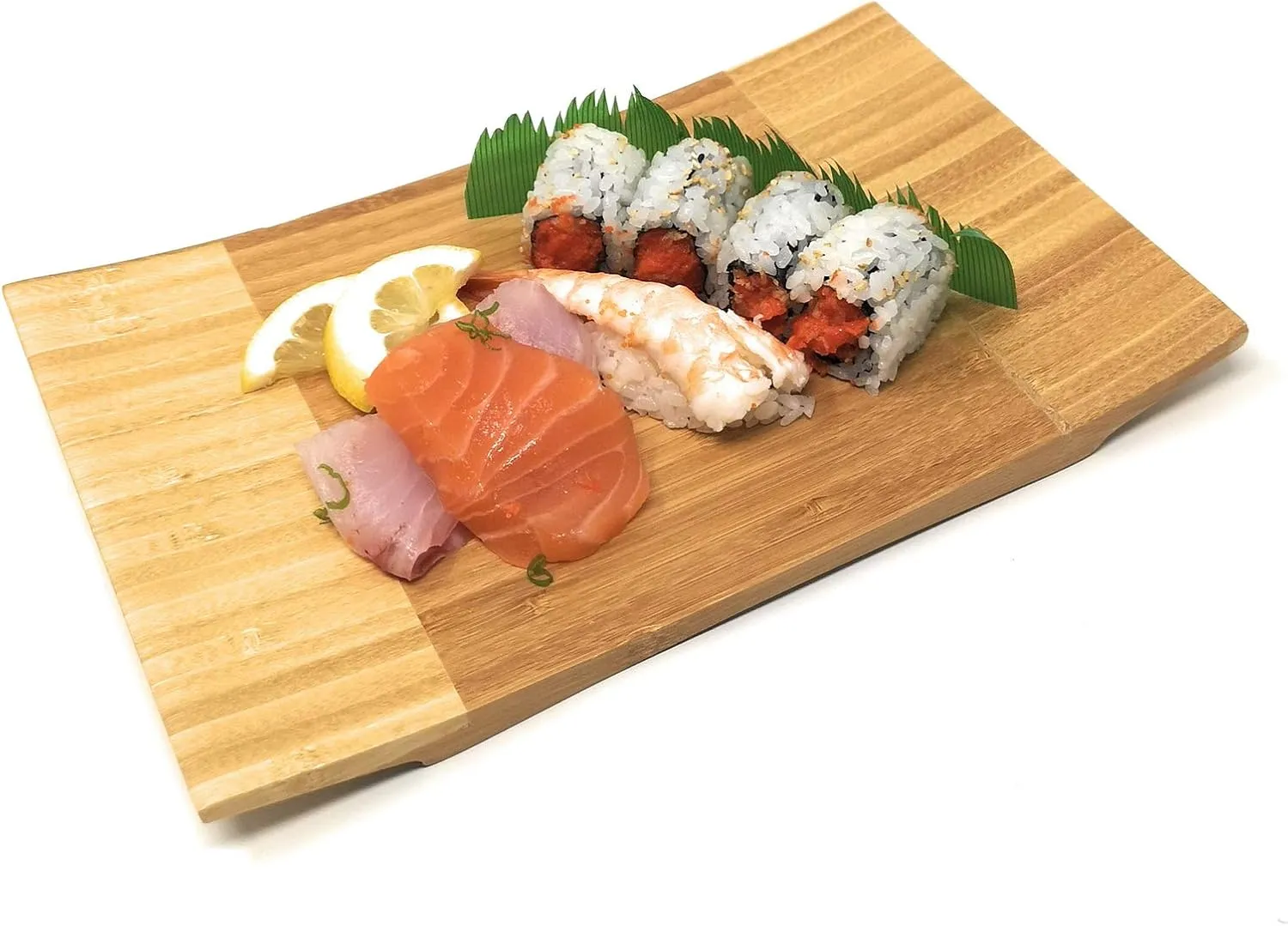 Sashimi Sushi Bamboo Curve Serving Geta Plate - Japanese Style Tableware Bamboo Sushi Board Cutting Tray (L10.6 X W6.7)