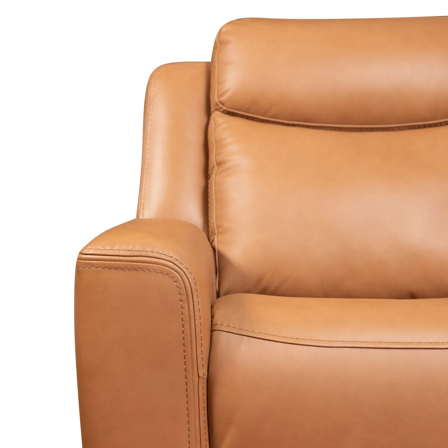 Scott Living Prescott 42.5" Genuine Leather Power Reclining Chair with Power Headrest - Butternut Brown | Fauteuil à inclinaison électrique Prescott de Scott Living de 42,5 po en cuir véritable avec appuie-tête électrique - brun courge musquée