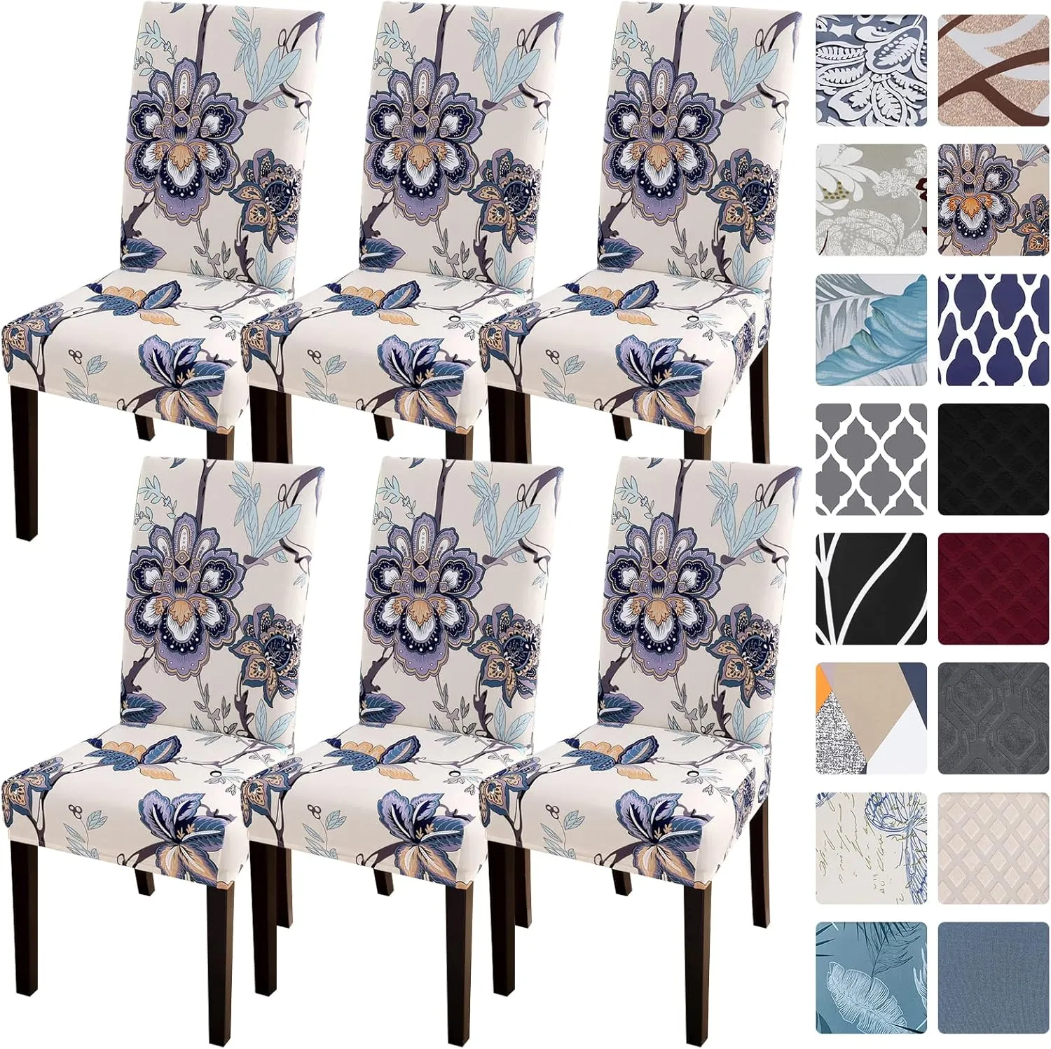 SearchI Fit Stretch Removable Washable Short Dining Chair Covers Slipcover Protector, Spandex Fabric Chair Cover for Dining Room, Hotel, Ceremony