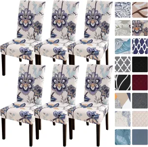 SearchI Fit Stretch Removable Washable Short Dining Chair Covers Slipcover Protector, Spandex Fabric Chair Cover for Dining Room, Hotel, Ceremony