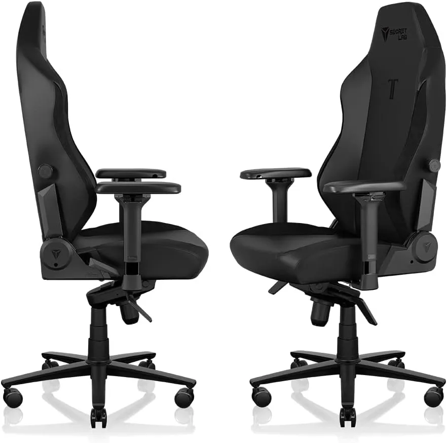 Secretlab Titan Evo Black Gaming Chair - Reclining - Ergonomic & Comfortable Computer Chair with 4D Armrests - Magnetic Head Pillow & 4-Way Lumbar Support - Small - Black - Leatherette
