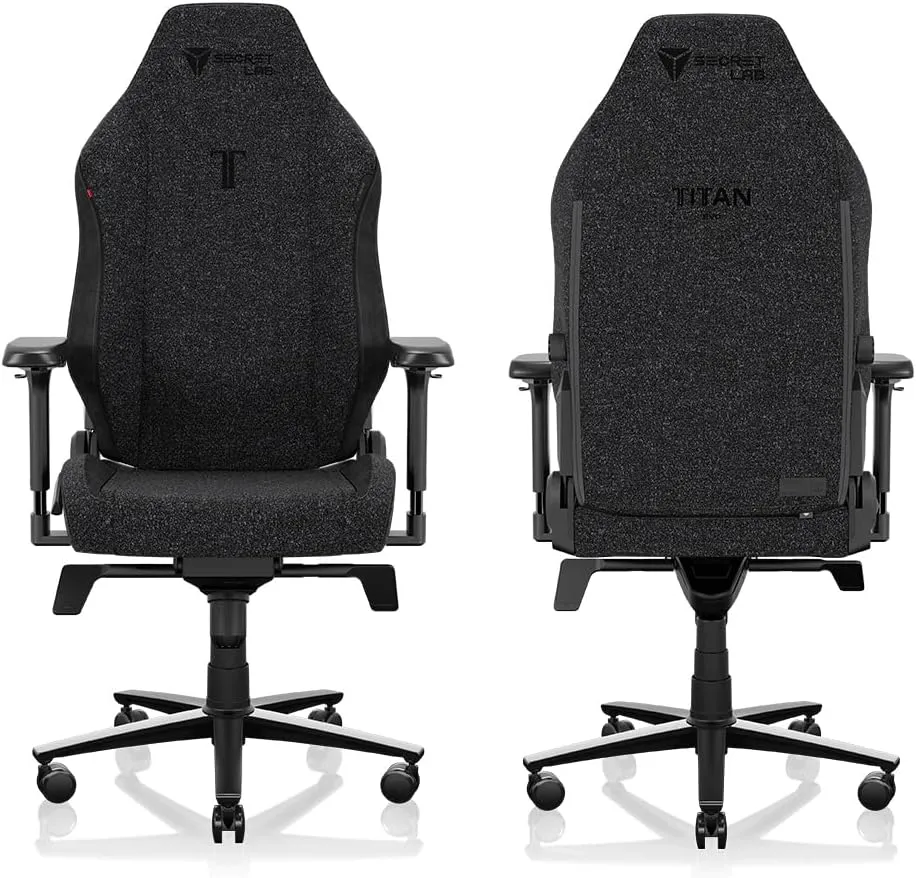 Secretlab Titan Evo Black3 Gaming Chair - Reclining, Ergonomic & Comfortable Computer Chair with 4D Armrests, Magnetic Head Pillow & 4-Way Lumbar Support - Black - Fabric