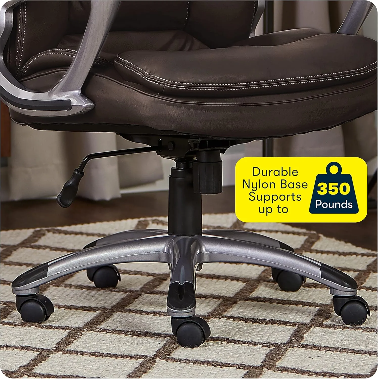 Serta Fairbanks Big and Tall High Back Executive Office Chair, Ergonomic Gaming Computer Chair with Layered Body Pillows, Contoured Lumbar Zone, Brown