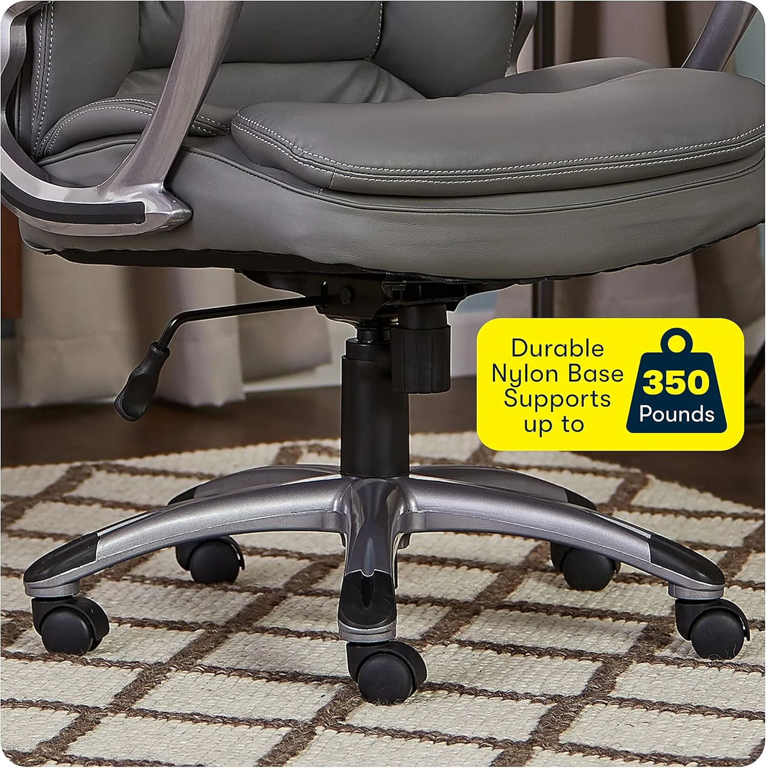Serta Fairbanks Big and Tall High Back Executive Office Chair, Ergonomic Gaming Computer Chair with Layered Body Pillows, Contoured Lumbar Zone, Gray