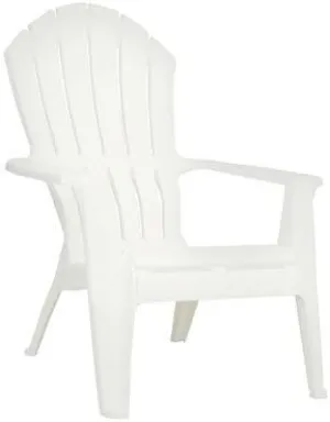 Set of 8 - Adams Adirondack Ergonomic High Back Weather Proof Resin Stacking Chair - White