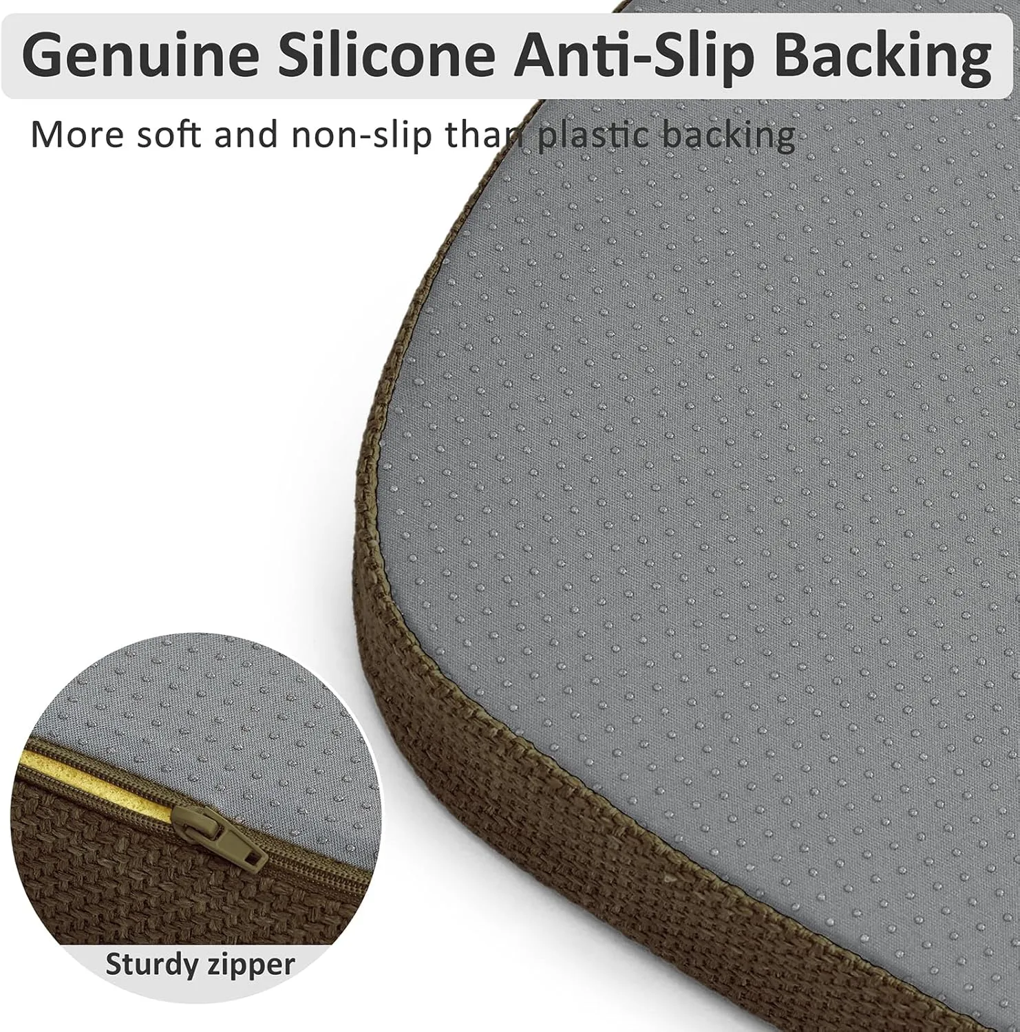 Shinnwa Dining Chair Cushions Set of 4, High-Resilience Foam Windsor Seat Pads, Kitchen Chair Cushions with Ties & Textured Cover, 4 Pack, 16.5 x 15.5 x 2, Dark Brown
