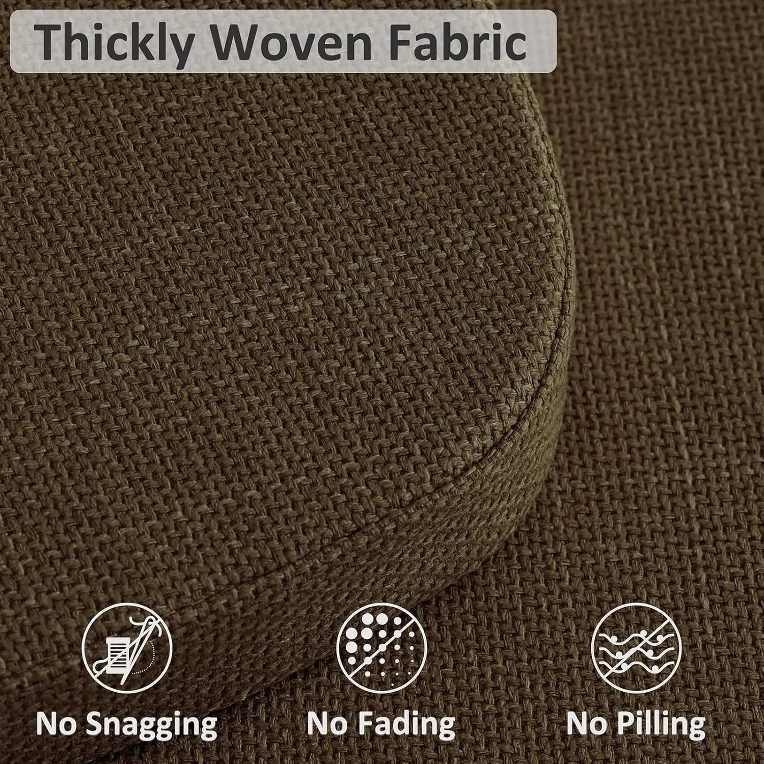 Shinnwa Dining Chair Cushions Set of 4, High-Resilience Foam Windsor Seat Pads, Kitchen Chair Cushions with Ties & Textured Cover, 4 Pack, 16.5 x 15.5 x 2, Dark Brown