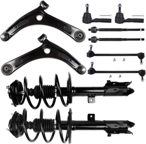 Shock Absorber Kit 6 Pcs Front Quick Complete Struts Tie Rod End Fit 2015 for Jeep Compass High Altitude Sport Utility 4-Door 2.4L 2014 for Jeep Compass Altitude Sport Utility 4-Door -