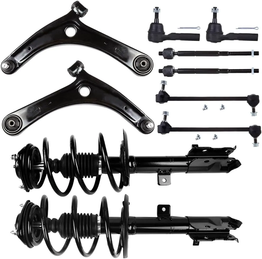 Shock Absorber Kit 6 Pcs Front Quick Complete Struts Tie Rod End Fit 2015 for Jeep Compass High Altitude Sport Utility 4-Door 2.4L 2014 for Jeep Compass Altitude Sport Utility 4-Door -