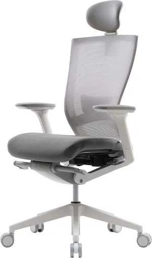 SIDIZ T50 Ergonomic Home Office Chair : High Performance, Adjustable Headrest, Lumbar Support, 3D Armrest, Forward Tilt, Adjustable Seat Depth, Ventilated Mesh Back, Cushion Seat (Gray)