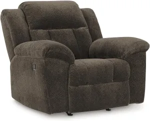 Signature Design by Ashley Frohn Urban Manual Rocker Recliner with Pillow-Top Arms, Dark Brown