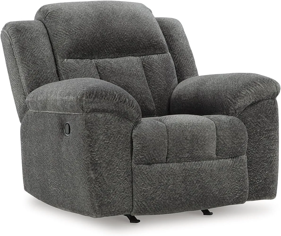 Signature Design by Ashley Frohn Urban Manual Rocker Recliner with Pillow-Top Arms, Gray
