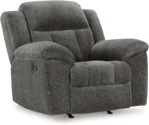 Signature Design by Ashley Frohn Urban Manual Rocker Recliner with Pillow-Top Arms, Gray