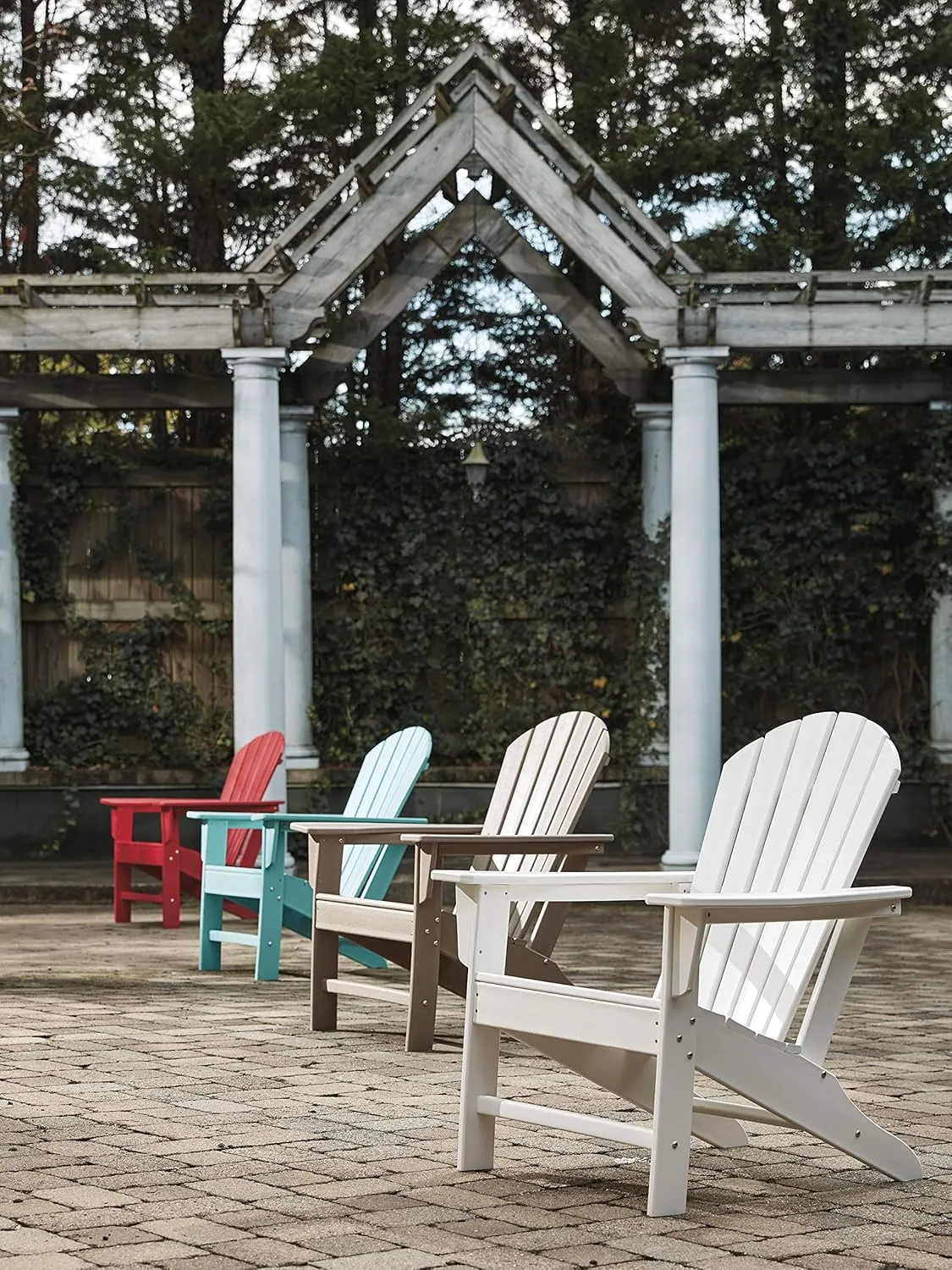 Signature Design by Ashley Sundown Treasure Outdoor Patio HDPE Adirondack Chair, Light Brown