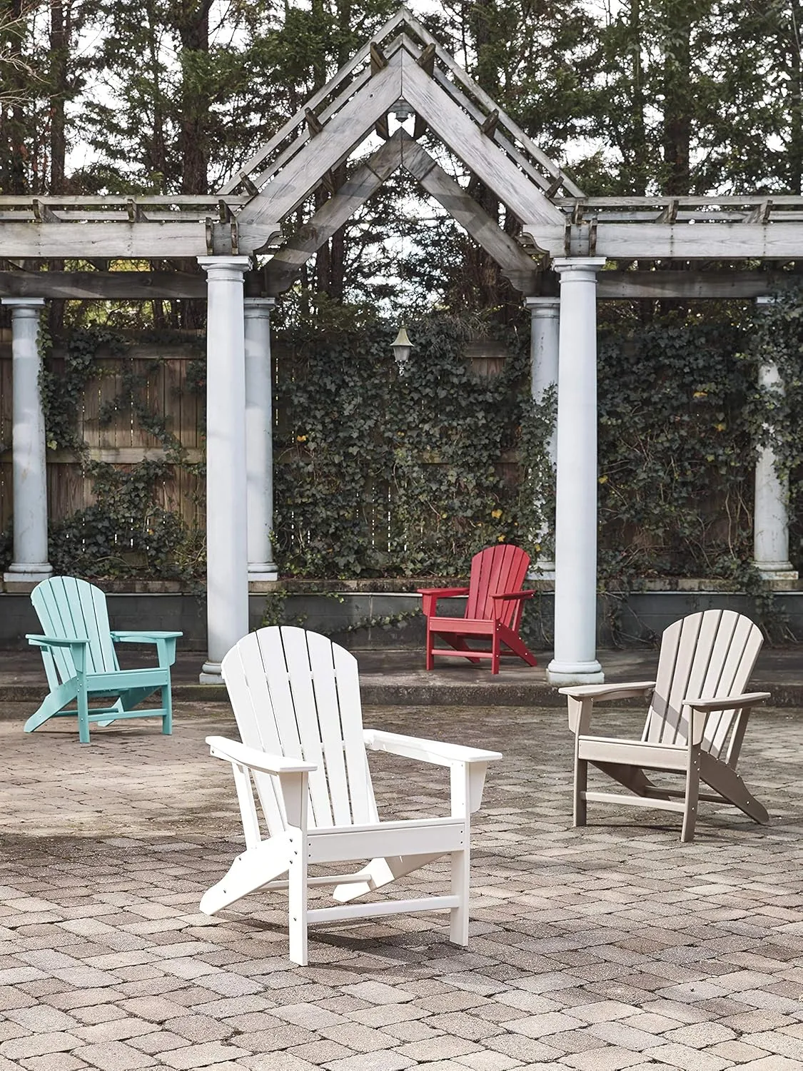 Signature Design by Ashley Sundown Treasure Outdoor Patio HDPE Adirondack Chair, Light Brown