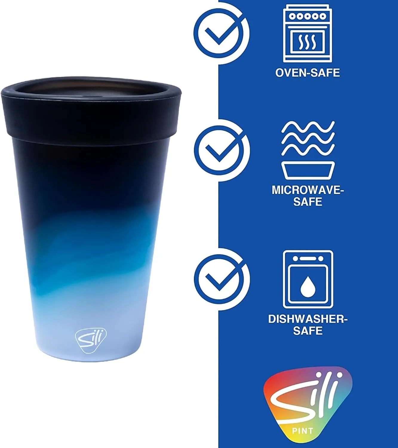 Silipint: Silicone 16oz Coffee Tumblers: 2 Pack Moon Beam - Unbreakable Cups, Reusable, Sustainable, Travel, For Hot & Cold Drinks