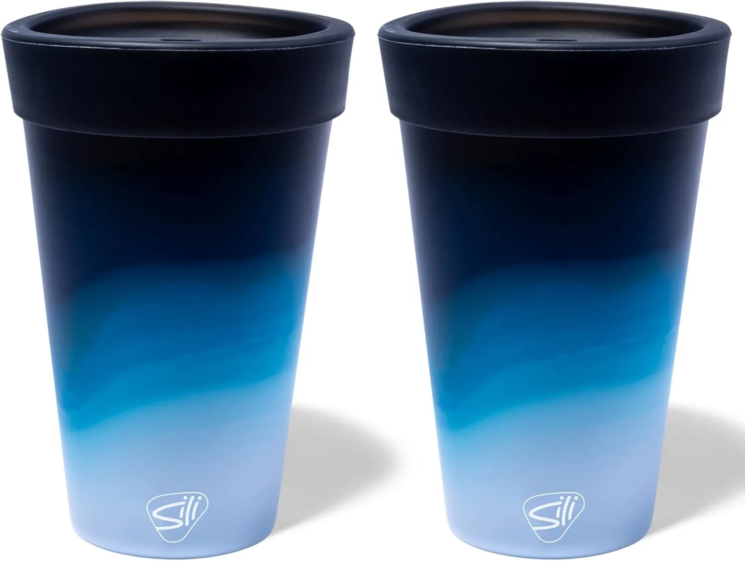 Silipint: Silicone 16oz Coffee Tumblers: 2 Pack Moon Beam - Unbreakable Cups, Reusable, Sustainable, Travel, For Hot & Cold Drinks