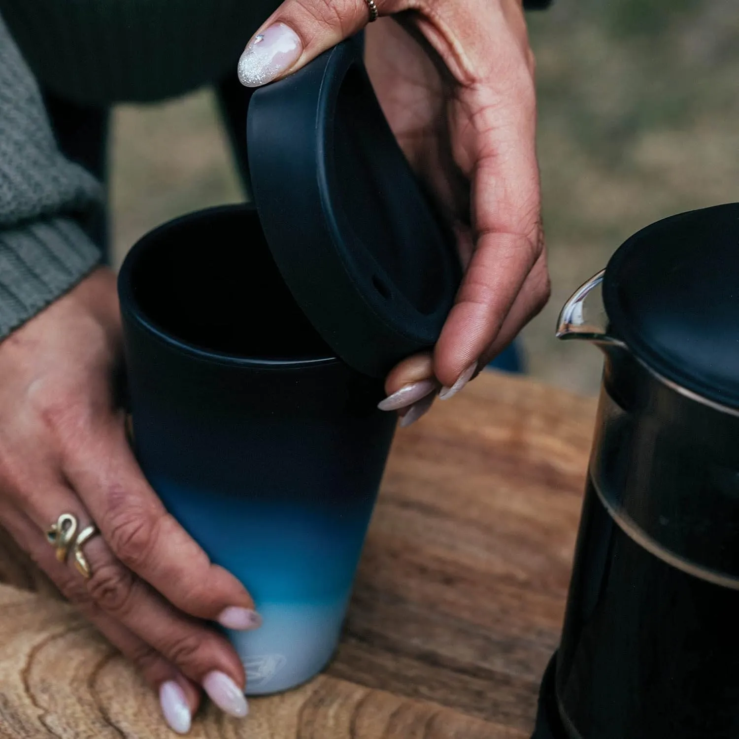 Silipint: Silicone 16oz Coffee Tumblers: 2 Pack Moon Beam - Unbreakable Cups, Reusable, Sustainable, Travel, For Hot & Cold Drinks