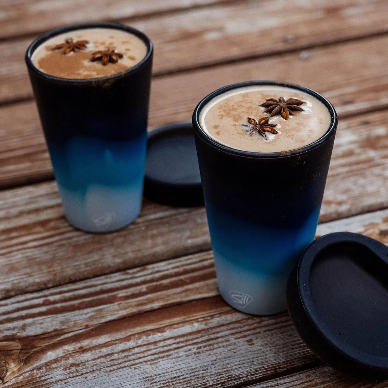 Silipint: Silicone 16oz Coffee Tumblers: 2 Pack Moon Beam - Unbreakable Cups, Reusable, Sustainable, Travel, For Hot & Cold Drinks
