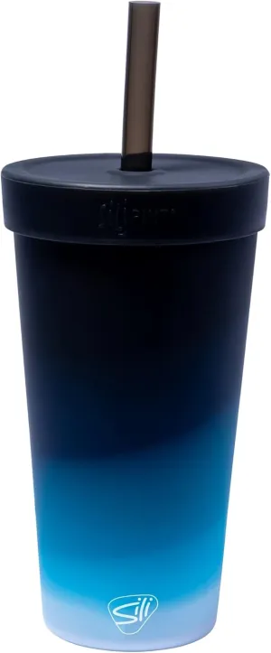 Silipint: Silicone 22oz Straw Tumbler: Moon Beam - Reusable Unbreakable Cup, Flexible, Sustainable, Hot/Cold, Airtight Lid, Travel
