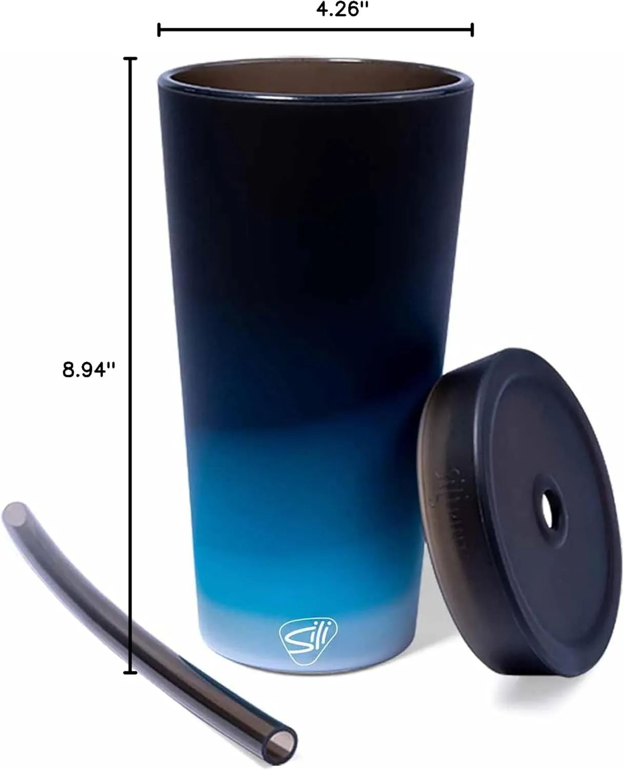 Silipint: Silicone 22oz Straw Tumbler: Moon Beam - Reusable Unbreakable Cup, Flexible, Sustainable, Hot/Cold, Airtight Lid, Travel