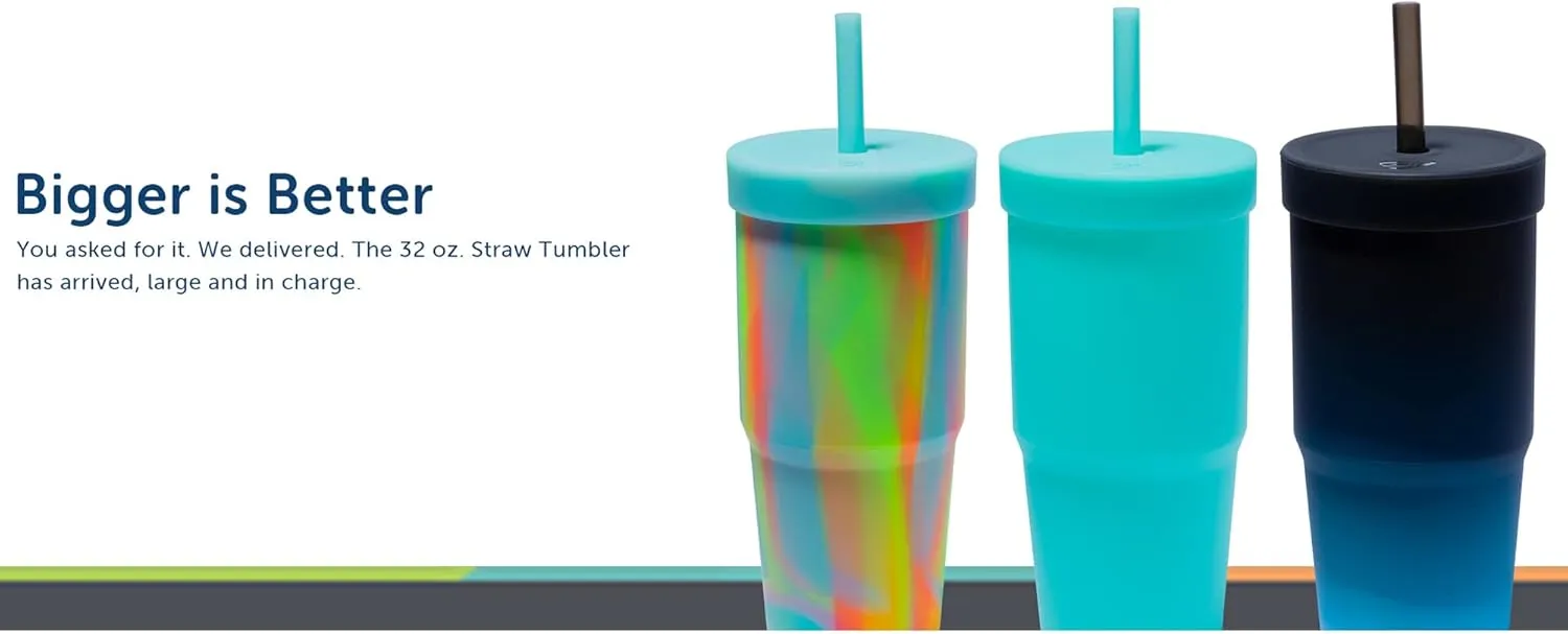 Silipint: Silicone 32oz Tumbler: Moon Beam - Reusable Unbreakable Cup, Flexible, Hot/Cold, Airtight Lid, Travel Safe, Sustainable