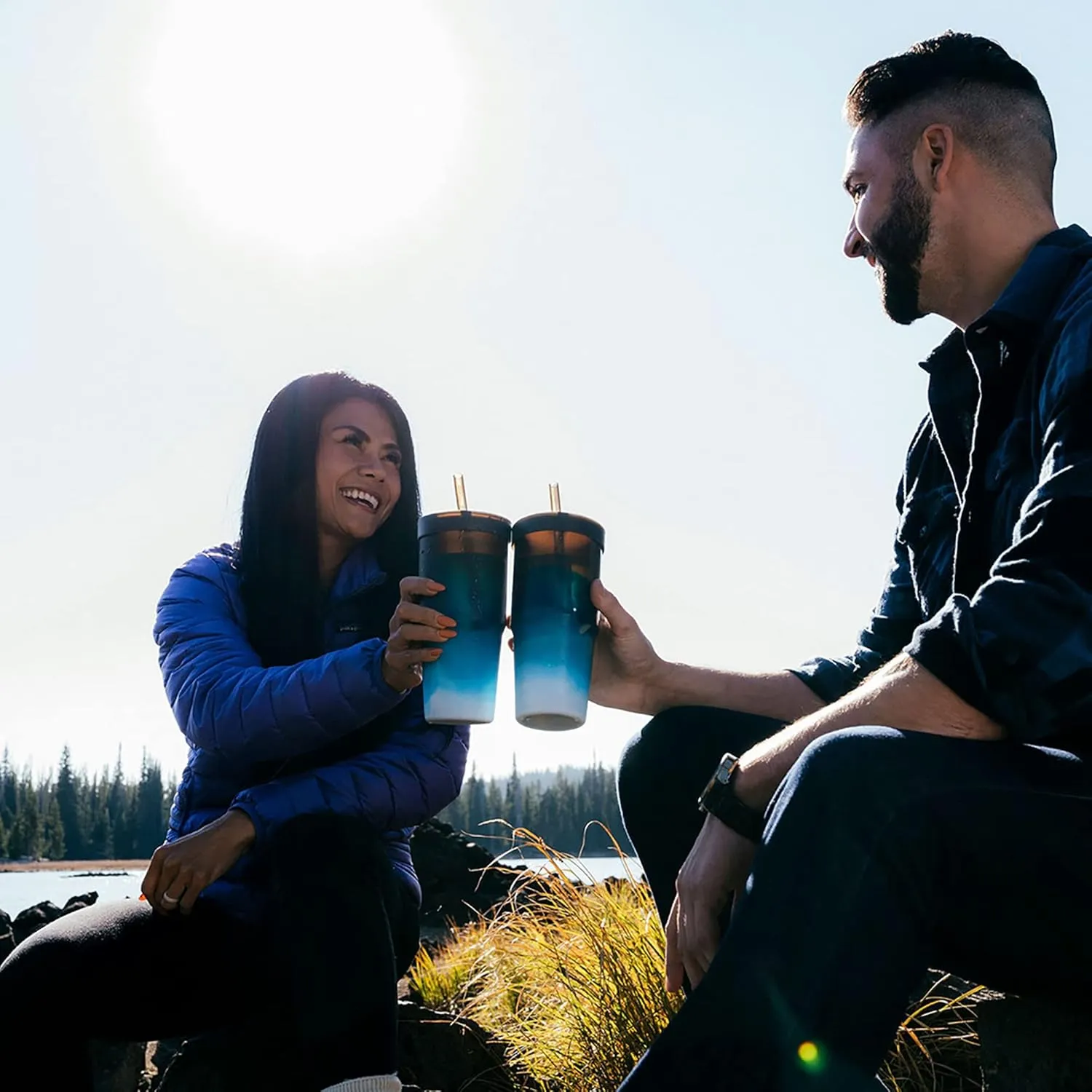 Silipint: Silicone 32oz Tumbler: Moon Beam - Reusable Unbreakable Cup, Flexible, Hot/Cold, Airtight Lid, Travel Safe, Sustainable