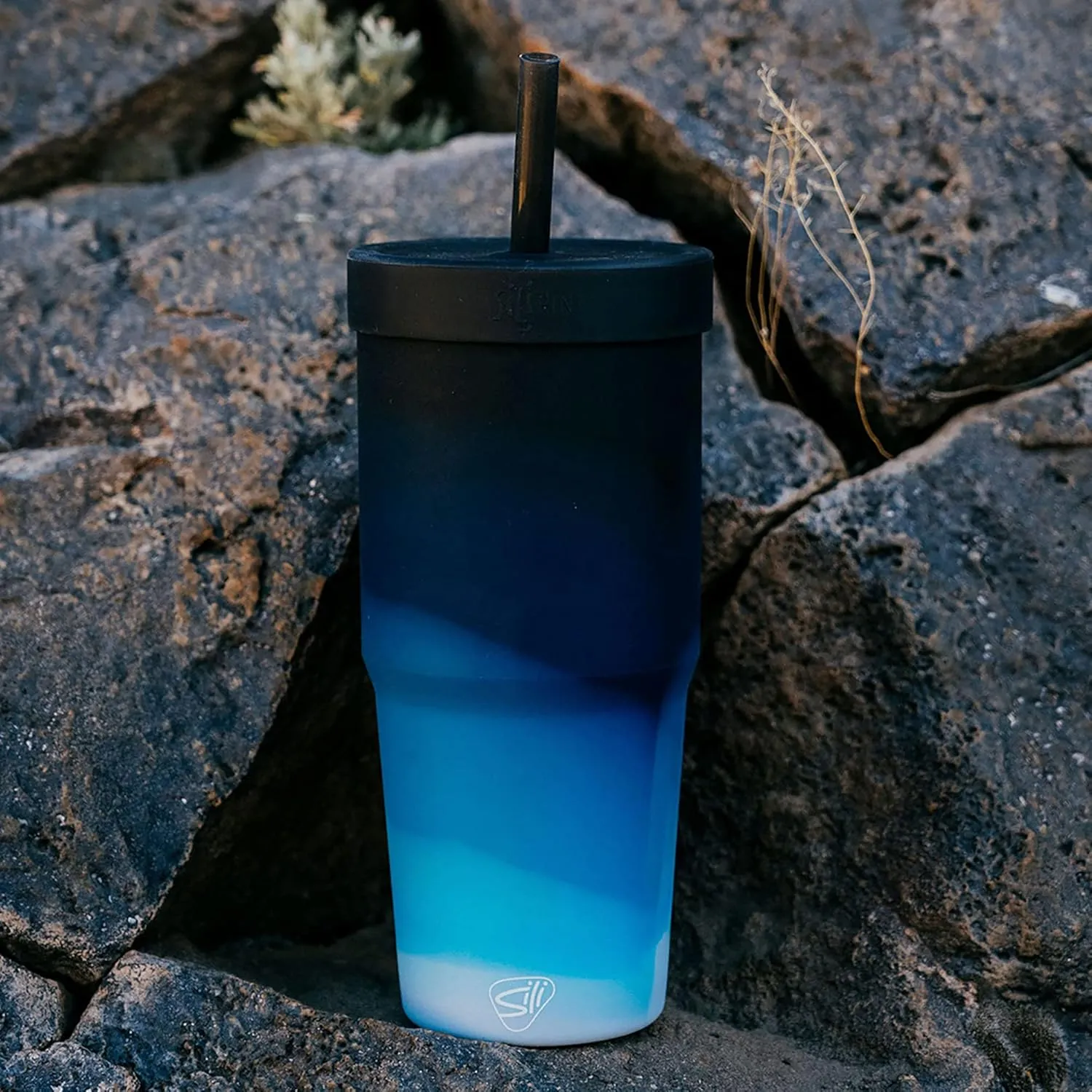 Silipint: Silicone 32oz Tumbler: Moon Beam - Reusable Unbreakable Cup, Flexible, Hot/Cold, Airtight Lid, Travel Safe, Sustainable