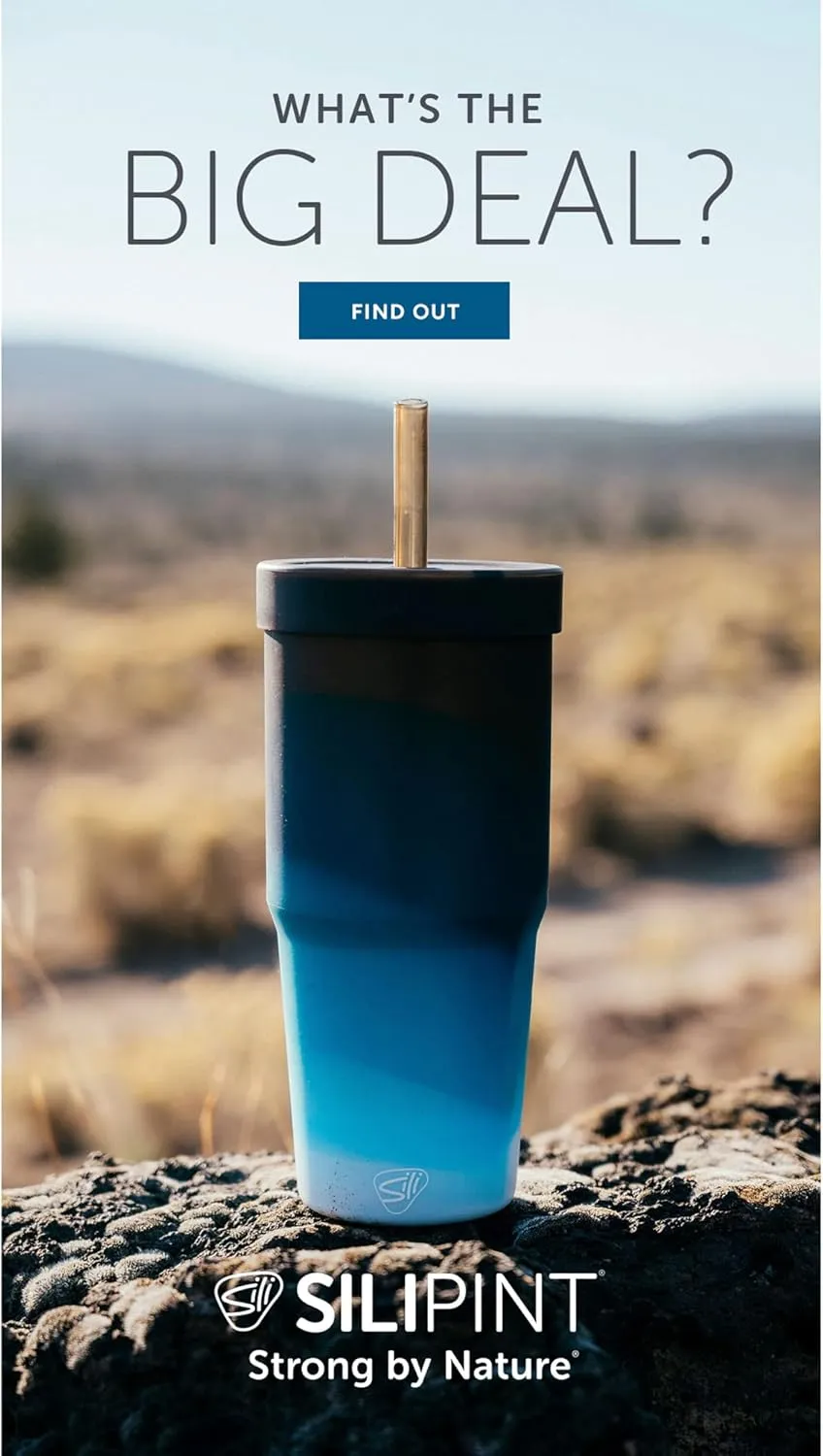 Silipint: Silicone 32oz Tumbler: Moon Beam - Reusable Unbreakable Cup, Flexible, Hot/Cold, Airtight Lid, Travel Safe, Sustainable